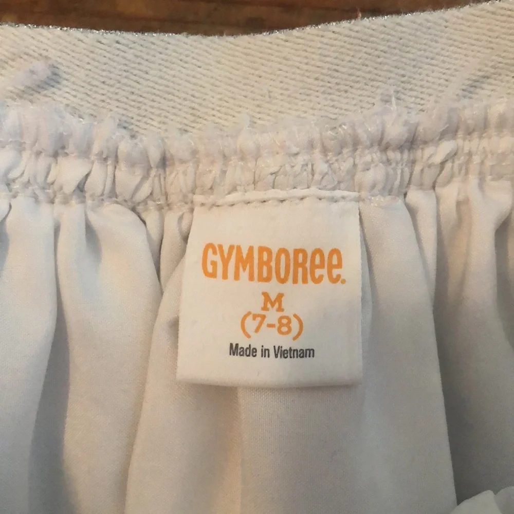 Gymboree l White & Metallic Silver Iridescent Dots Tulle Skirt
